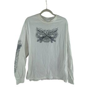 Astyle Apparel Laconia 2013 Motorcycle Week Long Sleeve T-Shirt XL White Activew